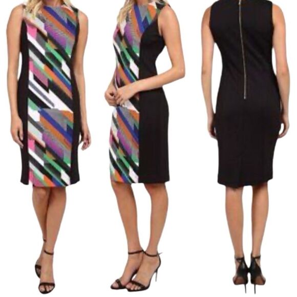 Calvin Klein sheath scuba abstract dress Plus size 18 - Picture 1 of 16